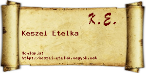 Keszei Etelka névjegykártya